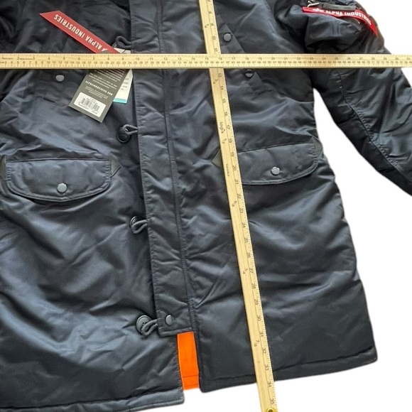 ALPHA INDUSTRIES N -3B blue army XL HOODED PARKA winter‎ coat women - Picture 12 of 12